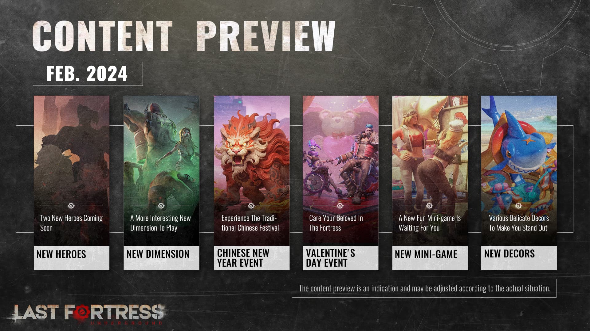 A sneak peek at this month's update plan