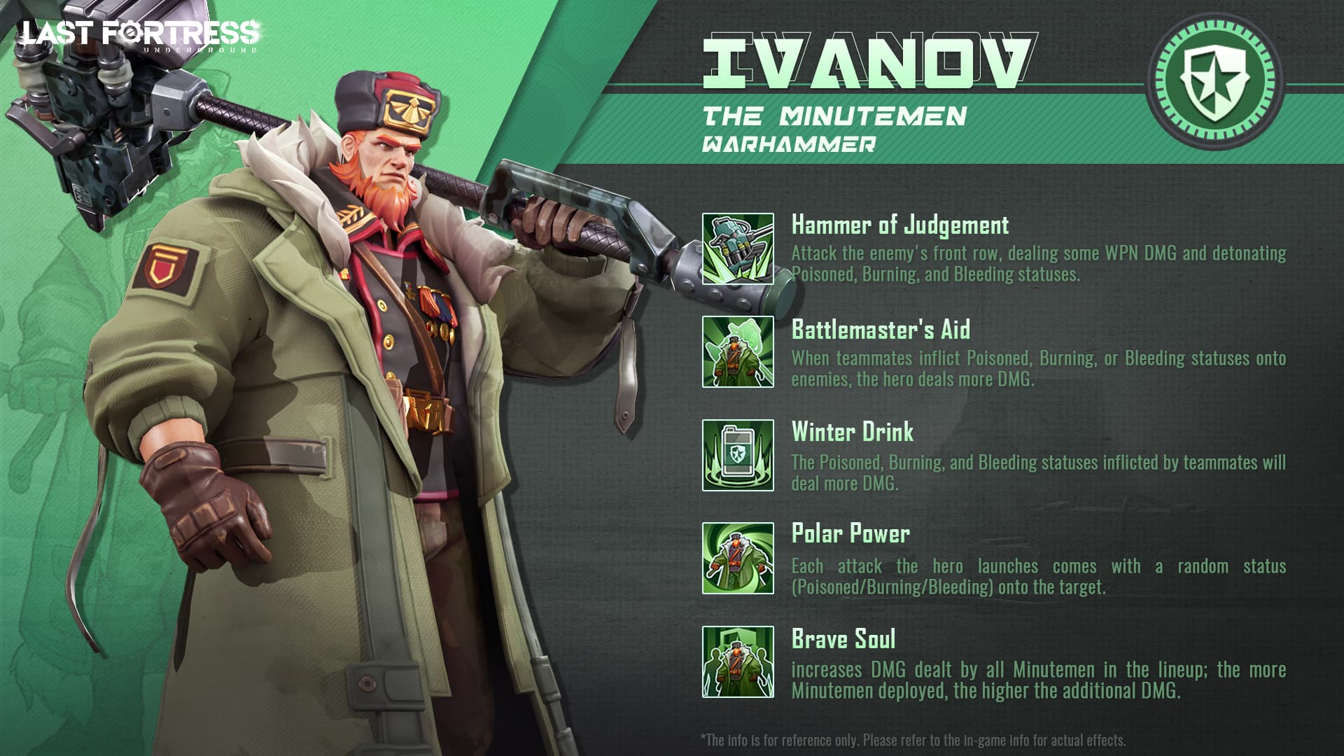 [Hero Introduction] Ivanov's profile information